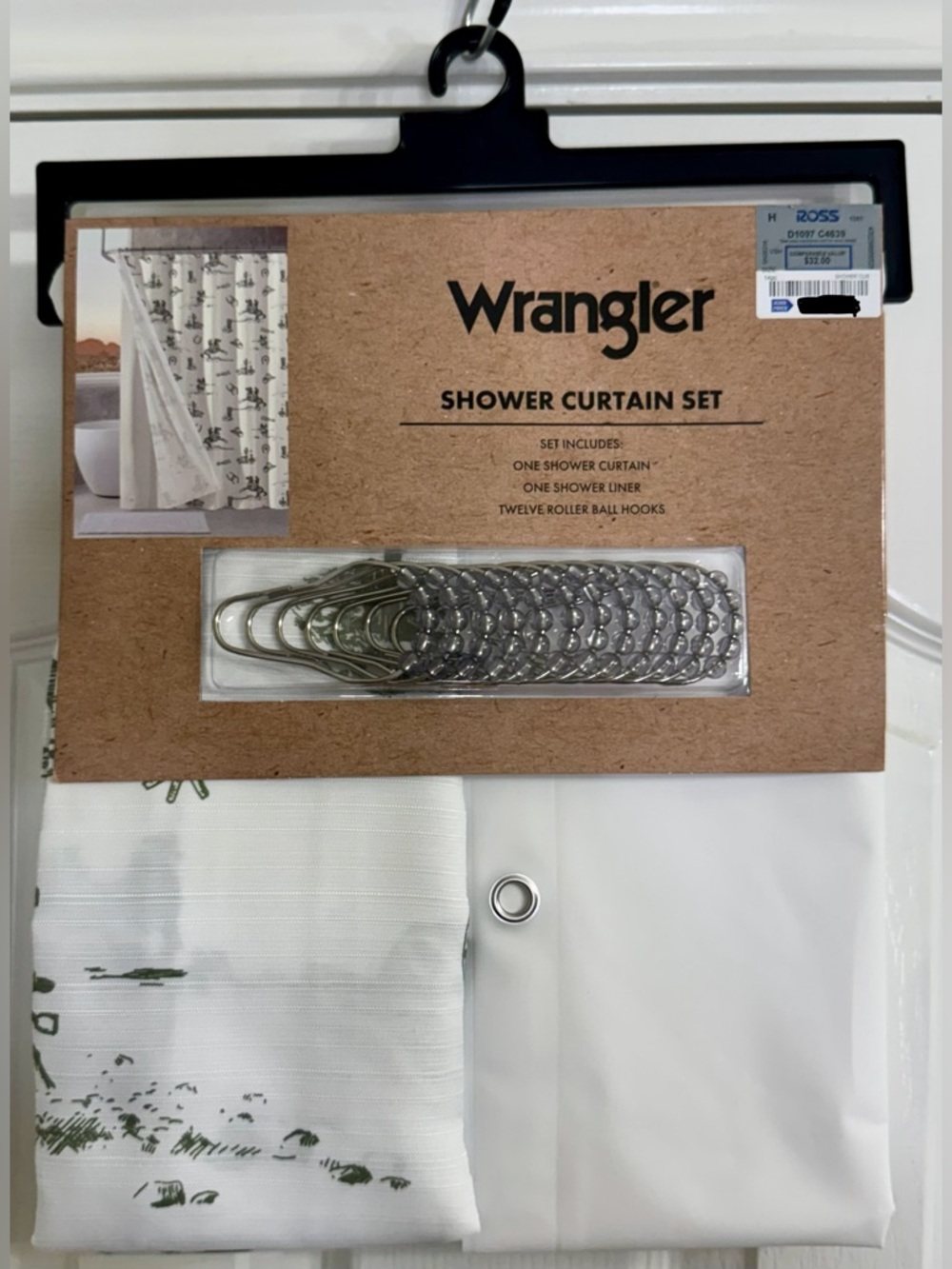 Wrangler Western Cowboy 13 Piece Shower Curtain Set NWT